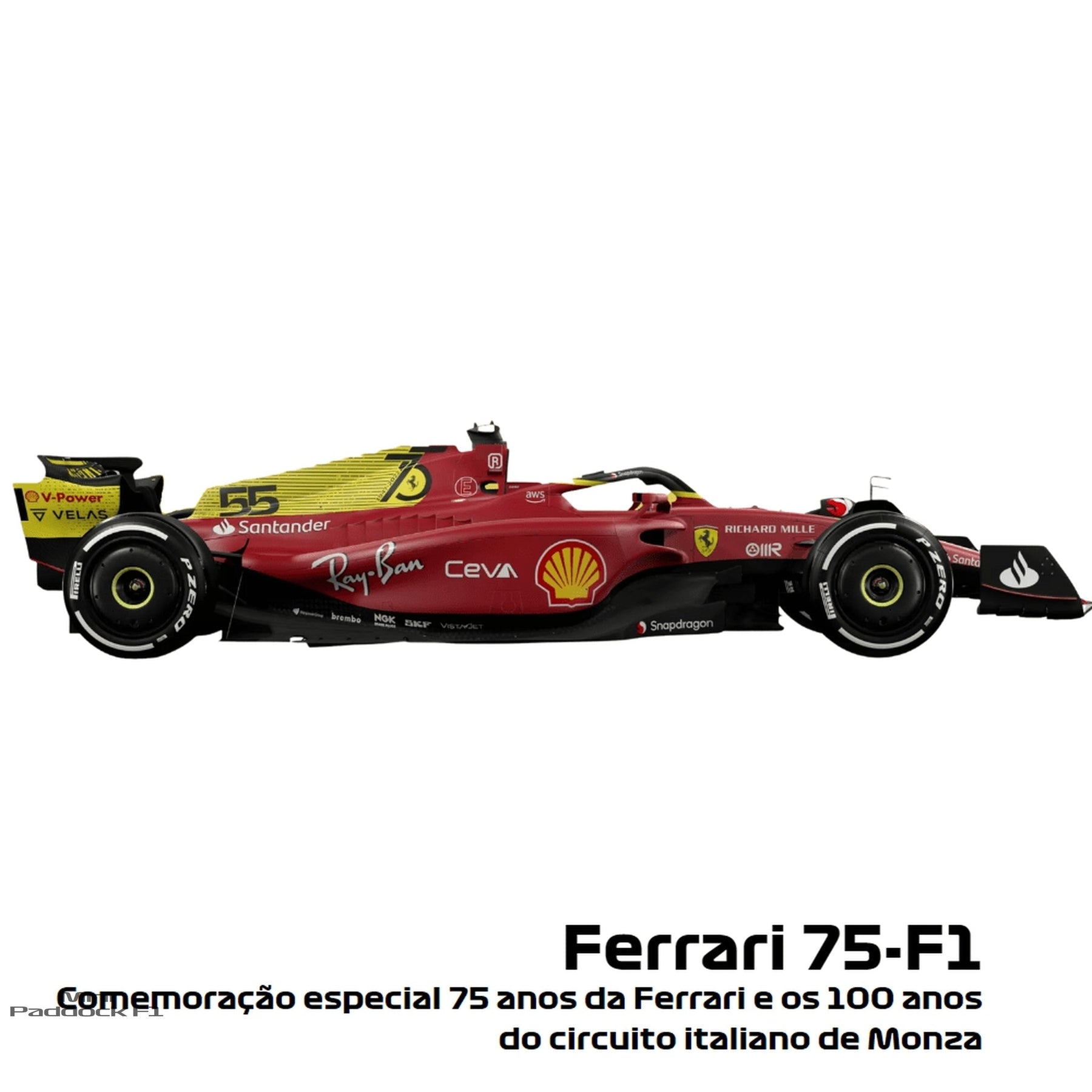 Ferrari F1-75 Comemoração Monza Carlos Sainz | Lançamento 2022 - Básico