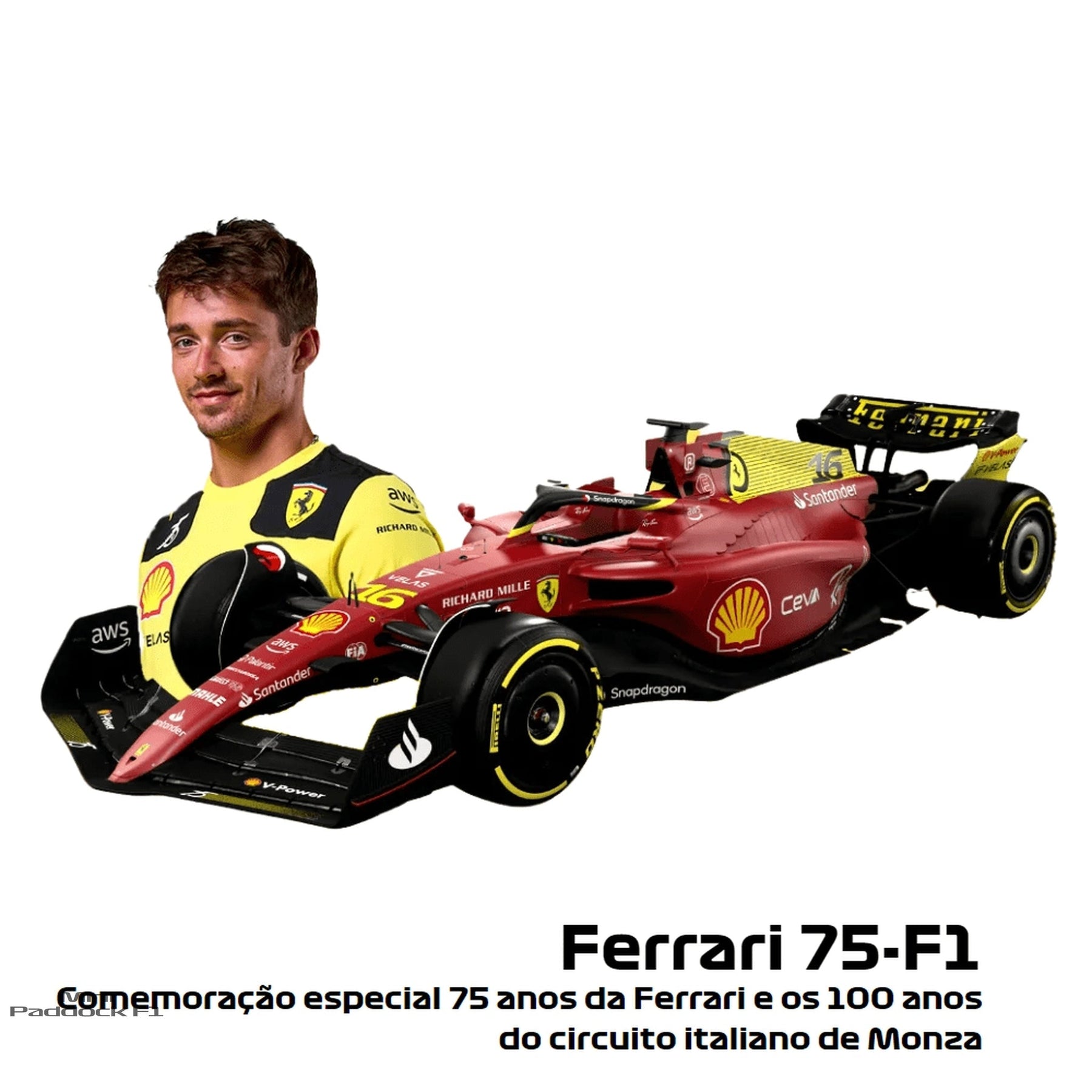 Ferrari F1-75 Comemoração Monza Charles Leclerc | Lançamento 2022 - Básico