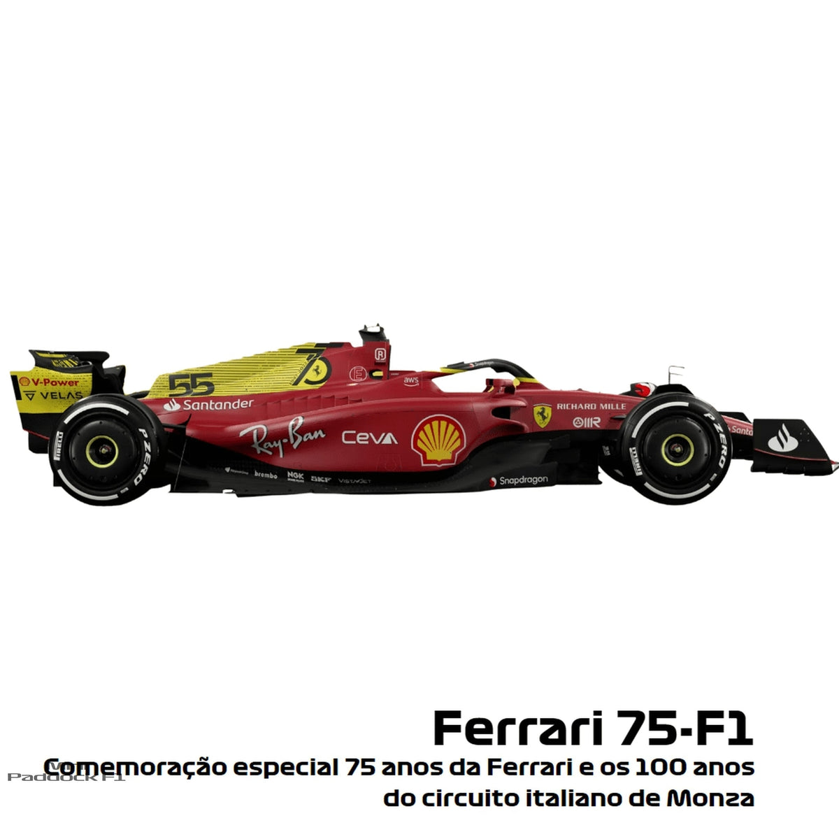 Ferrari F1-75 Comemoração Monza Carlos Sainz | Lançamento 2022 - Básico