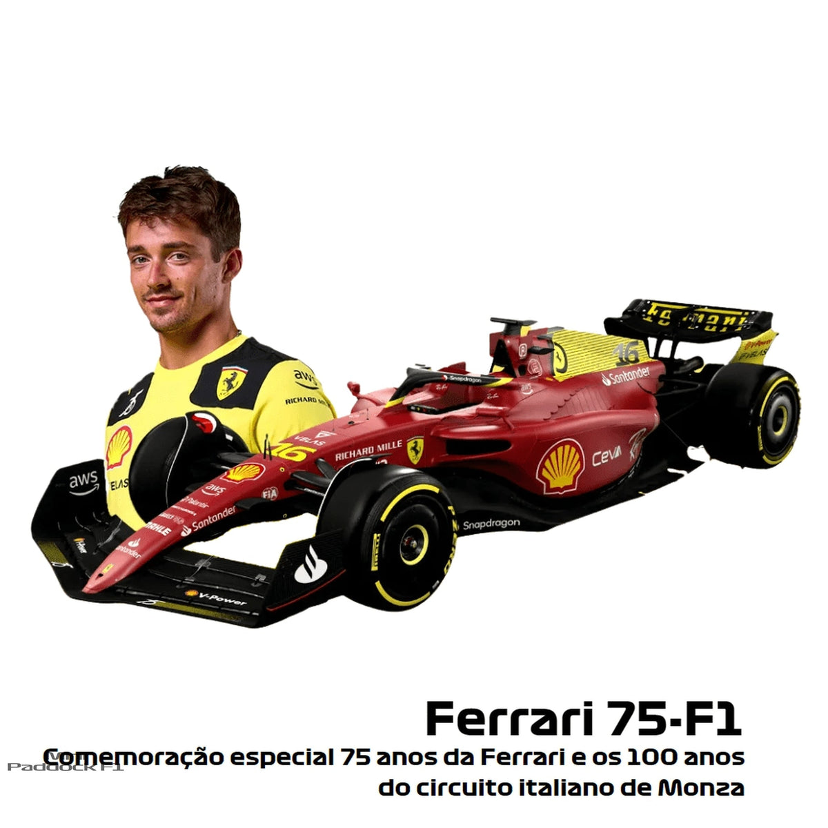 Ferrari F1-75 Comemoração Monza Charles Leclerc  | Lançamento 2022 - Básico