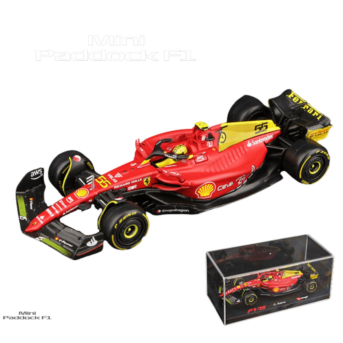 Ferrari F1-75 Monza Especial Carlos Sainz | Lançamento 2022 Premium com Piloto