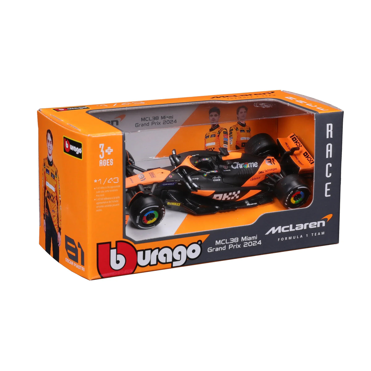 Miniatura 1:43 Mclaren MCL38 (2024) - 13cm